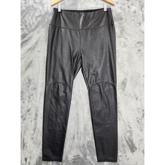 LYSSE Leggings Womens XL Black Faux Leather High Rise Ankle Pull On Slimming - Picture 1 of 11